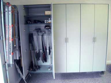 Closer look at garage organizer